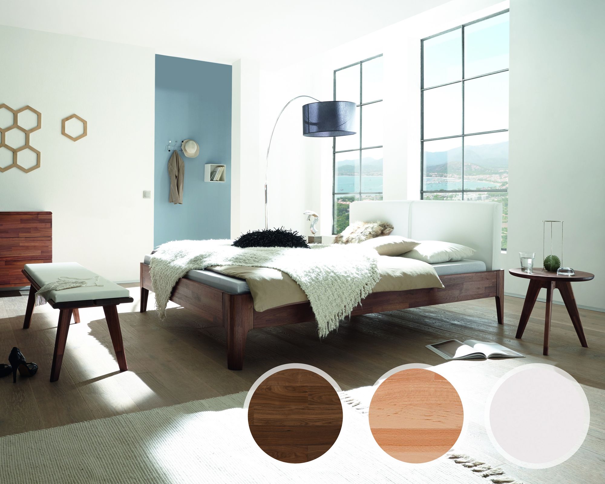 Hasena Fine-Line Massivholzbett Syma Xylo/Cemoa 120x200 cm / Kernbuche natur, geölt