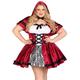 LEG AVENUE Damen Gothic Red Riding Hood + Erwachsenenkost me, Red, White, Größe 1X-2X ( EUR 46-50)