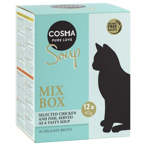 12 x 40g Soup Mix - 4 Sorten Cosma Katzenfutter nass