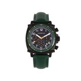 Morphic M83 Series Chronograph Leather-Band Watch w/ Date Black/Green One Size MPH8307