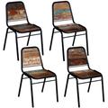 Vidaxl - Chaises � manger lot de 4 bois de r�cup�ration solide