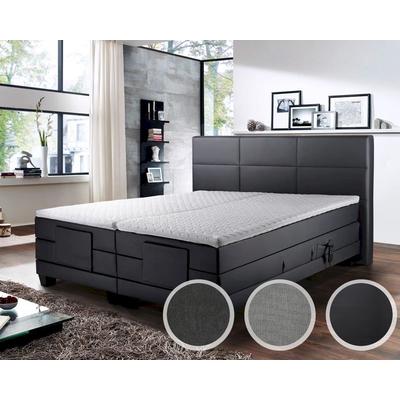 Winkle »Doris« Boxspringbett Elektro-Motor / 160x200 cm / H3/H3 / Stoff Grau 9147 Image