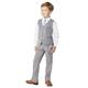 Paisley of London, Kenny, Boys Grey Check Waistcoat Suit, Kids Formal Occasion Suit, 1 Years