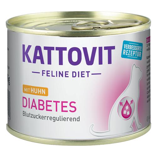 12 x 185g Diabetes/Gewicht Huhn Kattovit Katzenfutter nass