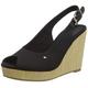 Tommy Hilfiger Damen Wedge Espadrilles Iconic Elena Sling Back Wedge Keilabsatz, Schwarz (Black), 41 EU