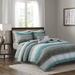 Madison Park Essentials Twin 100% Polyester Print Solid 6Pcs Coverlet Set w/ Cotton Sheet in Aqua - Olliix MPE13-804