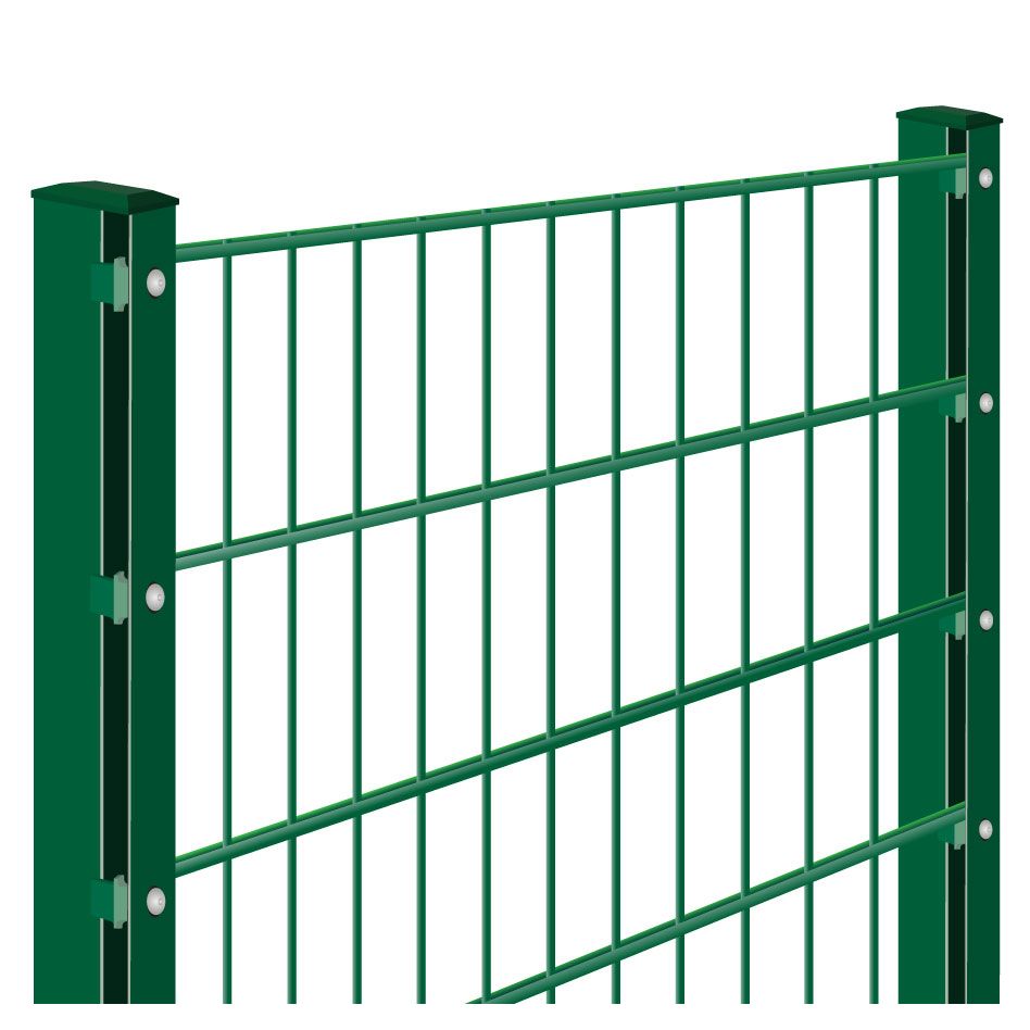 Doppelstabmattenzaun Rundum-sorglos-Paket Moosgrün, Abdeckleiste, 1 Ecke,1430 mm,27,5 m,6/5/6 mm