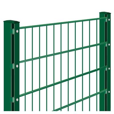 Doppelstabmattenzaun Rundum-sorglos-Paket Moosgrün, Halteplättchen, 1030 mm,2 Ecken,25 m,8/6/8 mm
