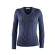 Carbery Leinen-Zopfpullover, 46/48 - Blau/Grau, Damen, aus Leinen