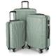 suitline 3er Koffer-Set Trolley-Set Rollkoffer Hartschalen-Koffer Reisekoffer, TSA, (55 cm, 66 cm, 76 cm), 100% ABS, Matt, Mint