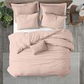 Kotton Culture Emperor Size Duvet Cover With Four Pillowcases 100% Egyptian Cotton Quilt Cover Set (290cm x 235cm) Luxurious Soft Sateen Cozy European Duvet Bedding Hotel Class Comforter Cover (Blush)