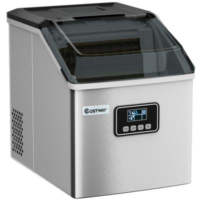 Costway 48 lbs Stainless Self-Clean Ice Maker with...