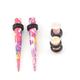 Ear Plugs with Tapers Stretching kit Colorful Flower Design with O rings