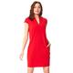 Roman Originals Women Cocoon Shift Dress - Ladies Stretch Jersey Smart Casual Workwear Office Desk Laidback Party Gathering Daywear Fitted Tunic - Red - Size 16