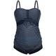 Herzmutter Maternity-Tankini-Swimwear - Two-Piece Swimsuit for Pregnant Women - Bandeau-Tankini-Set - Stripe-Pattern-Dots - Oversize - UV Protection 50-7000 (XXL, Blue-Dots)