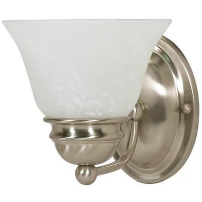 Nuvo Lighting 66077 - 1 Light Brushed Nickel Alabaster Glass Bell Shades Vanity Light Fixture (Empire 1 Lt 7