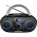 Silva-Schneider 1901850 MPC 19.4 UKW Radio mit CD-Player, AUX, USB, Schwarz/Silber