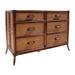 Palm Cove Six Drawer Dresser with Glass - Hospitality Rattan Home 1102-5645-ATQ-GL