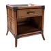 Palm Cove One Drawer Nightstand with Glass - Hospitality Rattan Home 1102-5644-ATQ-GL