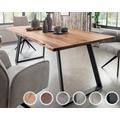 Massivholz »Thor« Akazie Baumkante-Tisch II 200x100 cm / 35mm / Akazie nussbaumfarbig / Metall matt schwarz pulverbeschichtet