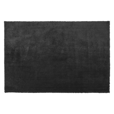 Teppich Schwarz 140 x 200 cm Shaggy mit Kuschelfaktor Getuftet in rechteckiger Form Klassisch