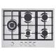 Cookology GH700SS 70cm 5 Burner Gas Hob with Cast Iron Pan Supports, Wok Burner and Automatic Ignition Dials - in Stainless Steel