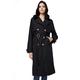 Orolay Long Trench Coat for Women with Belt Lightweight Double-Breasted Duster Trench Coat Black M
