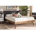 Baxton Studio Alke Mid-Century Modern Dark Grey Fabric Walnut Brown Finished Wood King Size Platform Bed - Wholesale Interiors SW8180-Dark Grey/Walnut-M17-King