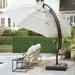 13' Octagon Cantilever Patio Umbrella with Base - White Canvas Sunbrella - Ballard Designs White Canvas Sunbrella - Ballard Designs