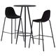 vidaXL Ensemble de bar 3 pcs Tissu Noir