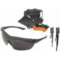 Edge Overlord Safety Glasses Black Frame 4-Lens Kit - Polarized Smoke