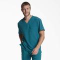 Dickies Men's Eds Essentials Tuckable V-Neck Scrub Top - Caribbean Blue Size 2Xl (DK635)