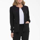 Dickies Women's Eds Essentials Snap Front Scrub Jacket - Black Size M (DK305)