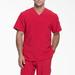 Dickies Men's Eds Essentials V-Neck Scrub Top - Red Size XL (DK635)