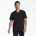 Dickies Men's Eds Essentials V-Neck Scrub Top With Patch Pockets - Black Size 3Xl (DK645)
