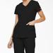 Dickies Women's Eds Signature V-Neck Scrub Top With Pen Slot - Black Size XS (85906)