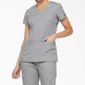 Dickies Women's Eds Signature V-Neck Scrub Top With Pen Slot - Gray Size 2Xl (85906)