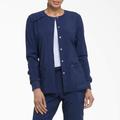 Dickies Women's Eds Essentials Snap Front Scrub Jacket - Navy Blue Size M (DK305)