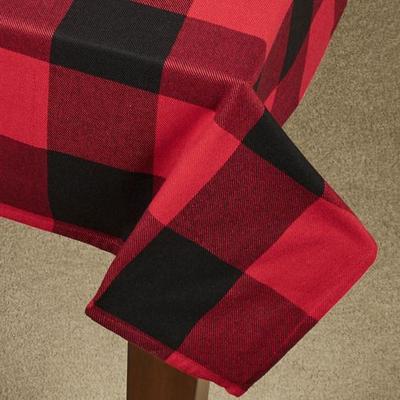 Rustic Buffalo Plaid Oblong Tablecloth Red/Black, 65 x 120, Red/Black