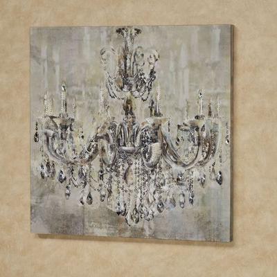 Elegant Chandelier Canvas Wall Art Beige , Beige