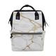 BKEOY Backpack Diaper Bag White Marble with Golden Texture Diaper Bag Multifunction Travel Daypack for Mommy Mom Dad Unisex