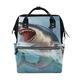 BKEOY Backpack Diaper Bag Great White Shark Diaper Bag Multifunction Travel Daypack for Mommy Mom Dad Unisex