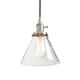 Phansthy Industrial Retro Style Pendant Light Funnel Clear Glass Lamp Shade Hanging Lights Decorative Lighting Ceiling Light Fixtures for Hallway Kitchen Dining Living Room (Brushed)