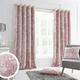Catherine Lansfield Crushed Velvet 66x72 Inch Lined Eyelet Curtains Two Panels Blush Pink