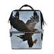 BKEOY Backpack Diaper Bag Animal White Tailed Eagle Diaper Bag Multifunction Travel Daypack for Mommy Mom Dad Unisex