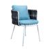 Spencer Modern Rope Outdoor Patio Dining Chair w/ Cushions - LeisureMod SC23GR