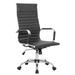 Harris High-Back Ribbed Design Leatherette Office Chair - LeisureMod HOT19BLL