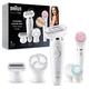 Braun Silk-épil 9 Flex Beauty Set Epilator With Flexible Head for Easier Hair Removal, Electric Shaver & Trimmer, FaceSpa, Pressure Guide, Wet & Dry, UK 2 Pin Plug, 9-100, White