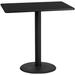 30'' x 48'' Rectangular Black Laminate Table Top with 24'' Round Bar Height Table Base - Flash Furniture XU-BLKTB-3048-TR24B-GG