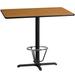 30'' x 48'' Rectangular Natural Laminate Table Top with 22'' x 30'' Bar Height Table Base and Foot Ring - Flash Furniture XU-NATTB-3048-T2230B-3CFR-GG
